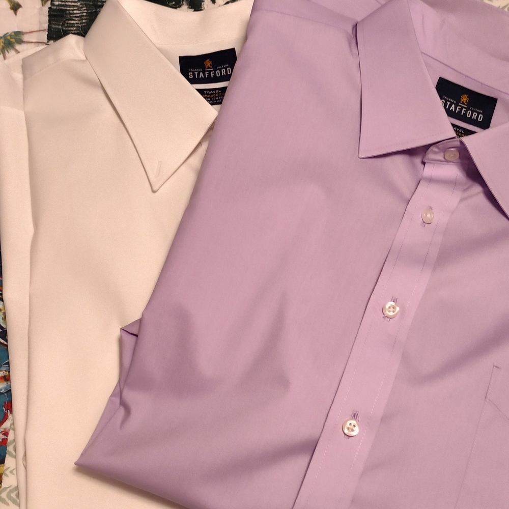 Stafford Men's Dress Shirt Set - White and Lavender